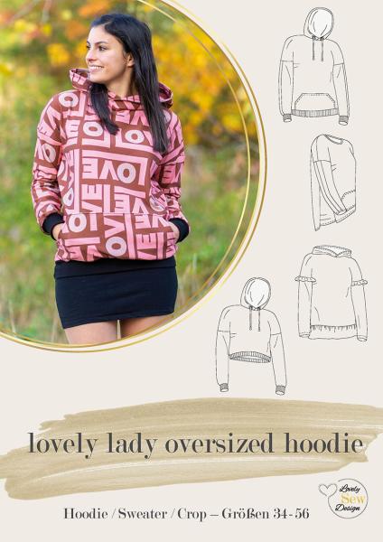 lovely lady oversized hoodie Papierschnittmuster 34-56